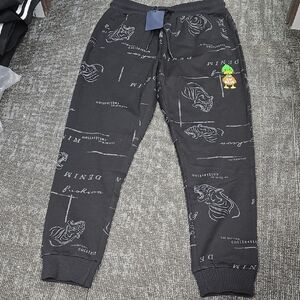 Black Graphic Men's Pants